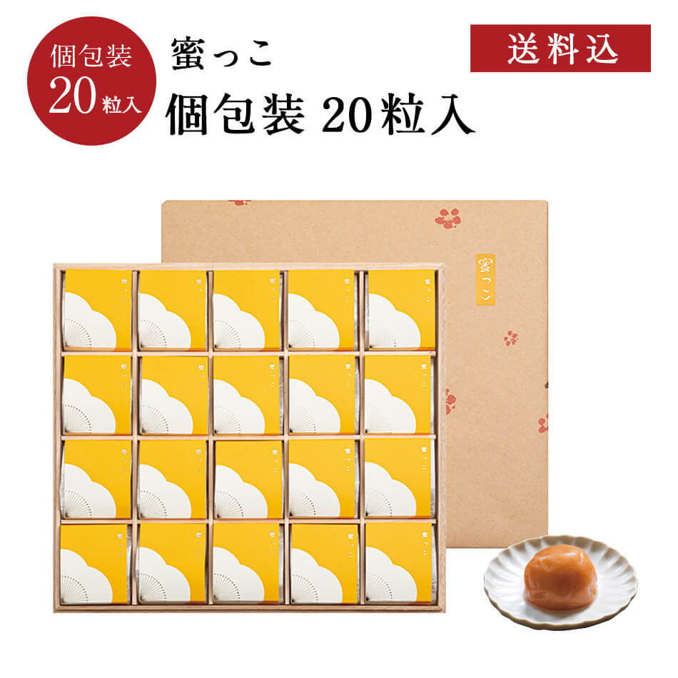 【紀州南高梅】はちみつ梅干[塩分5％]　個包装20粒入はちみつ 梅干し 梅干 漬物 石神邑 紀州 南高梅 お中元 お歳暮 ギフト プレゼント お取り寄せ 内祝 引出物 弔事 法要 香典返し お返し プチギフト 個包装 おしゃれ かわいい