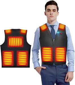 【10倍ポイント】 電熱ベスト ヒートジャケット 超軽量 前後独立温度設定 7つ加熱エリア ヒーターベスト 3段階温度調整 電熱ジャケット 防寒服 発熱ベスト USB給電式 スリムタイプ 軽量 洗濯可能 男女兼用 バレンタイン プレゼント