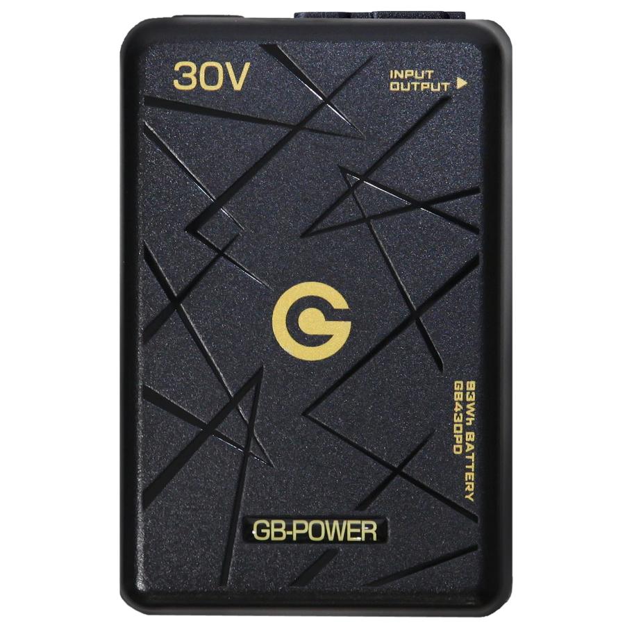 品番 GB430PD 「16Vオートモードで10.5時間稼働」 「業界最大93Wh(リチウムポリマー電池)」 「パソコンも充電できるPD45W/USB-C搭載」 「専用充電器とUSB-C充電器(別売)にも対応」 ・COLOR / ブラック ・電池容量 / 93Wh ・出力（DC） / 28V-22V-16V-10V ・出力（USB-C） / PD45W max ・出力（USB-A） / 5V3A max ・本体サイズ / W83xH125.5xD30mm ・本体重量 / 432g±5g ・充電時間 / 約3時間 連続稼働時間 30V（最大123L/秒）：約7時間 24V（最大115L/秒）：約8.5時間 16V（最大76L/秒）： 約10.5時間 10V（最大47L/秒）： 約30時間 ※30V電圧（風量）は1時間後に自動的に16Vモードに切り替わり約7時間稼働します。 ※24V電圧（風量）は1時間後に自動的に16Vモードに切り替わり約8.5時間稼働します。 ※本製品は改良のため、外観および仕様を予告なく変更する場合がございます。　