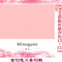 美濃紙 折紙 春色 15×15cm おりがみ 15cm角 無地色紙 100枚入 折り紙 幼稚園 小学校 子供会 景品 イベント 文具 知育 こども 子ども 孫 ...