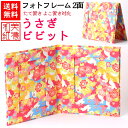 【送料無料】 美濃和紙 フォトフレーム 笑emi うさぎ ビビット 2面 はがき L判 KG サイズ 両開 たてよこ兼用 石川紙業 フォトスタンド 写真 フォト...