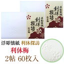浮彫 懐紙 利休探訪 利休梅 2帖入 60枚入 14.5×17.5cm 茶道 お茶席 お茶会 茶具 茶道具 和菓子 受け 皿 敷き紙 ポチ袋 はし袋 メモ ナプ...