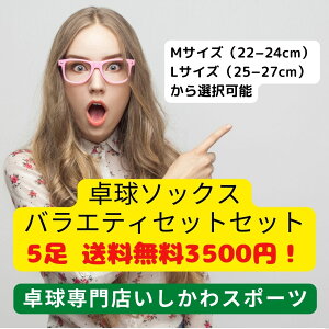 いしかわスポーツ卓球ソックス おまかせ5足セット 全国送料無料 VICTAS TSP YASAKA ニッタク 卓球用靴下