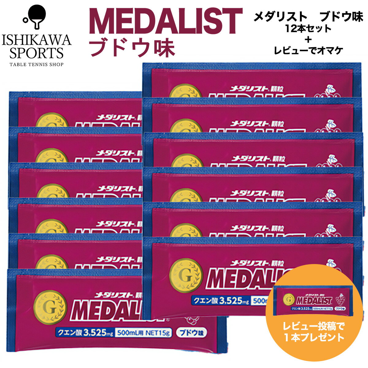 送料無料 ポイント10倍 メダリストブドウ味 500ml用 12袋入
