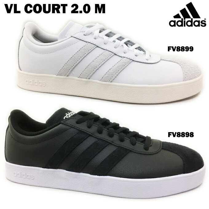 アディダス レザースニーカー メンズ スニーカー メンズ アディダス VL コート 2.0 M adidas VL COURT 2.0 M コートタイプ カジュアル 靴 シューズ レースシューズ 紐靴 レースアップシューズ クッション性 男性 紳士 学生 紐靴 レース 送料無料