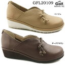 カジュアルシューズ レディース シティ・ゴルフ GFL20109 City Golf スリッポン コンフォートシューズ 幅広 4E EEEE プラット製法 シュリンク革 シボ革 クッション性 軽量 本革 女性 婦人