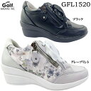 スニーカー レディース City Golf GFL1520 シティゴルフ レディース カジュアル ヒールアップスニーカー コンフォートシューズ サイドファスナー 幅広 3E EEE 低反発 クッション性 軽量 合成皮革×羊革 防臭・抗菌 女性 婦人 シティ・ゴルフ その1