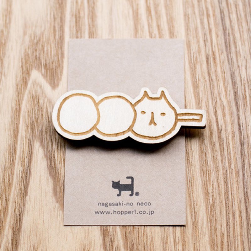 nagasaki-no neco 長崎の猫雑貨 花よりにゃんこ ブローチ みぎ。