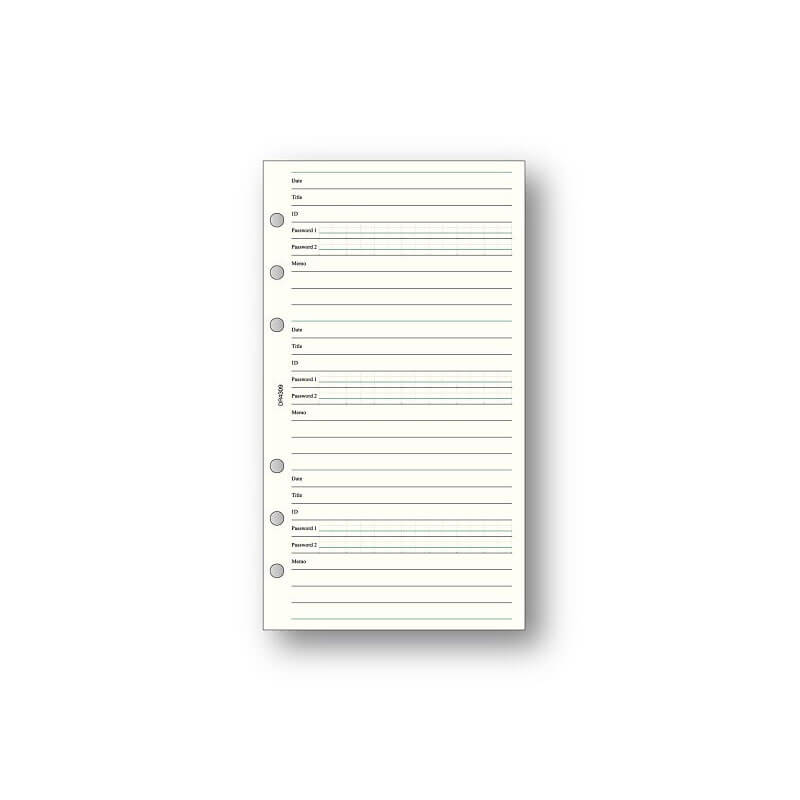 Bible Size - ダヴィンチ ID＆パスワード バイブルサイズリフィル