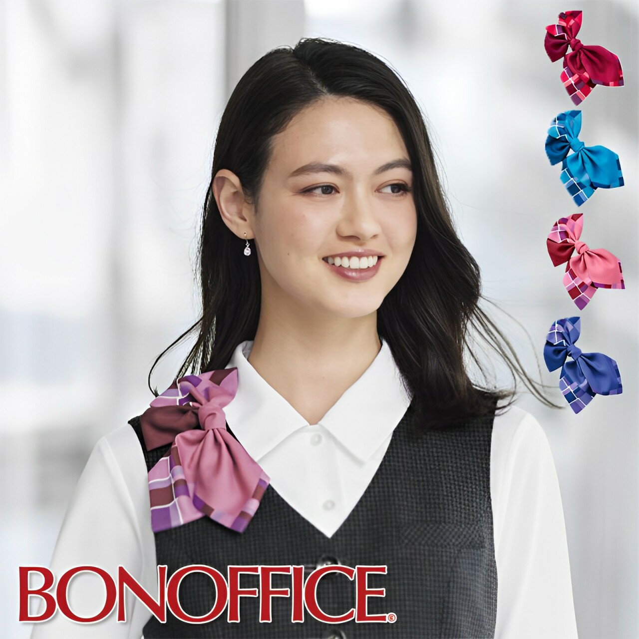 事務服 スカーフブローチ BCA9119 BON OFFICE ボンオフィス オフィス フォーマル 事務員 受付 カウンターレディ 制服 ユニフォーム