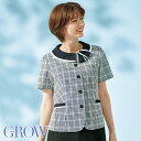 事務服 オーバーブラウス GOBL-2201 フォーマル 事務員 受付 制服 オフィス ウェア 大きいサイズ 小さいサイズ 夏服 GROW グロウ サーヴォ