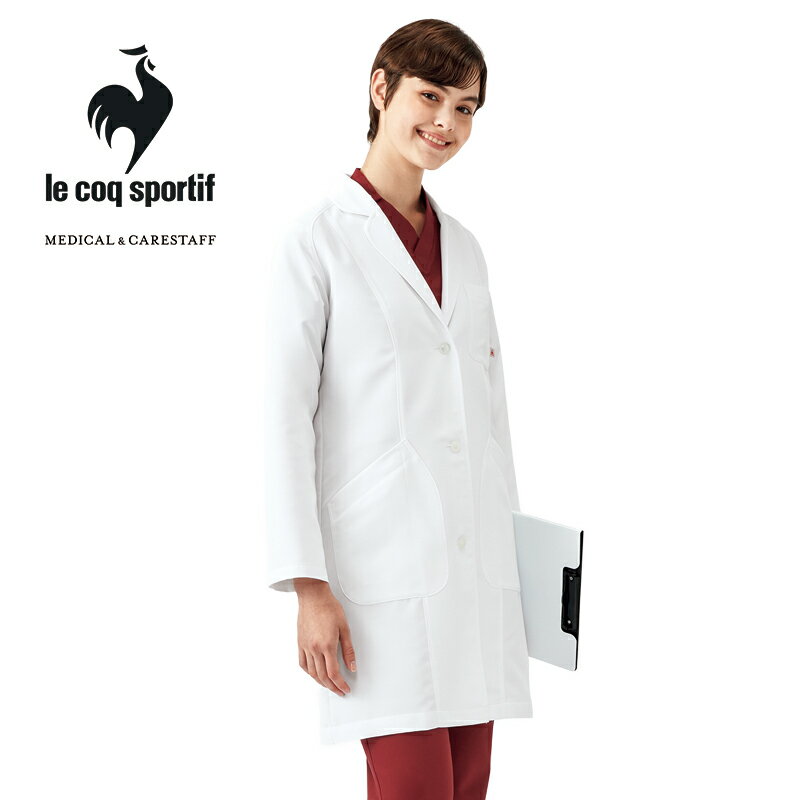 白衣 ドクターコート [女性用] UQW4101 [返品不可]le coq sportif ルコックスポルティフ ペアデザイン シングルモデル 医療白衣 看護師 ナースウェア クリニック ユニフォーム