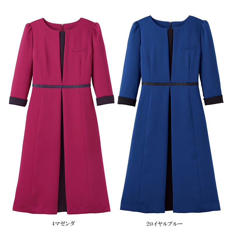 事務服 カウンタービズレディースファッション ワンピース 7725 ホテル フロント 事務服 作業服 受付 ワンピース 接客 介護ユニフォーム コンシェルジュ カウンターレディ 制服 コンパニオン ショールーム 制服 ユニフォーム ハネクトーン Counterbiz カウンタービズ