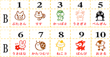 キャップ付き あいきゃら【B】 かわいいイラストスタンプ お名前スタンプ (縦10mm×横10mm) おなまえスタンプ 入園入学のおなまえ怪獣退治 おなまえBOX シリーズ単品 はんこ 名前スタンプ 入園 入学 準備 おむつ 保育園 幼稚園 小学校