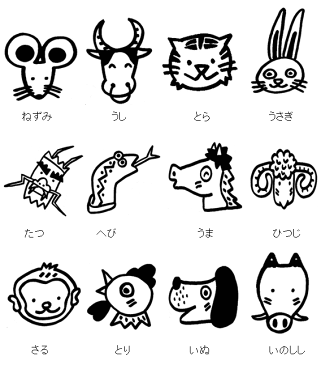 干支(えと) イラストのみ 10mm x 10mm 青ゴム ゴム印 バラ売り入園入学のおなまえ怪獣退治お名前スタンプ/おなまえスタンプおなまえBOXシリーズ単品