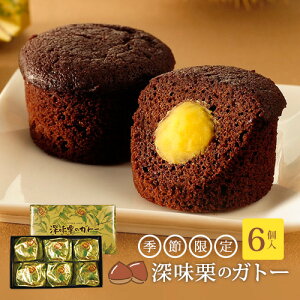 深味栗のガトー 6個入季節限定 秋 お取り寄せ 石村萬盛堂 九州 福岡 博多 老舗 お菓子 銘菓 洋菓子 スイーツ 個包装 おやつ カップケーキ 焼き菓子 マロン チョコレート お祝い 内祝い お返し ご挨拶