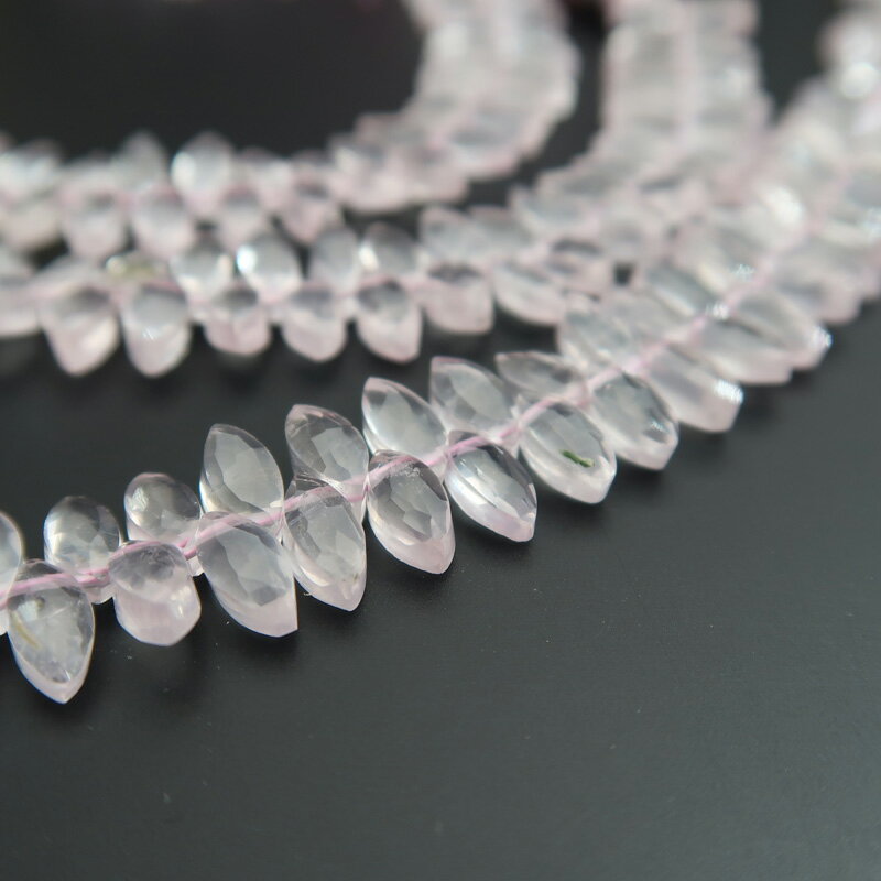 ローズクォーツAAAマーキスカットビーズ約3.5×8mm 1粒売り 石の蔵