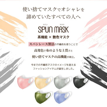 ポイント《11倍》【 新商品 】立体型スパンレース不織布カラーマスク 7枚入 スパンレース スパンマスク 立体マスク 不織布 艶マスク 使い捨て カラーマスク オシャレ マスク 7枚入 三層 個包装 99% 大人用 平ゴム 耳が痛くならない 男女兼用 ISDG 医食同源 血色マスク