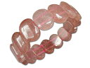 愛と美女性天然石ストロベリークォーツ楕円形バングルブレスレット縦約18mm(4)