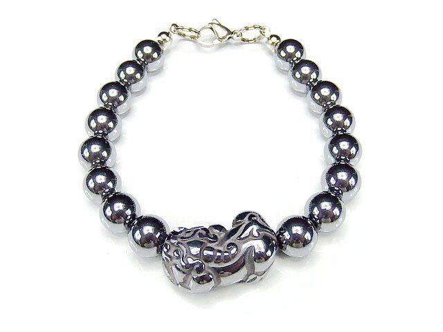 AAA高純度テラヘルツ鉱石約8mmヒキュウブレスレットワイヤ加工