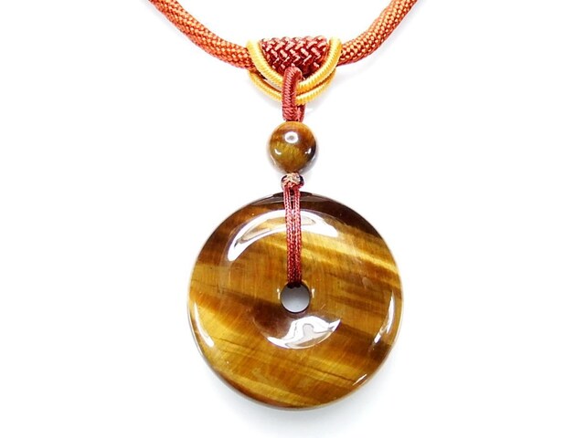 AAA+タイガーアイ丸天然石平安扣...