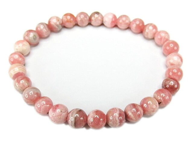 バラ人生アルゼンチン産インカローズ約6.5mm天然石ブレスレット愛情運