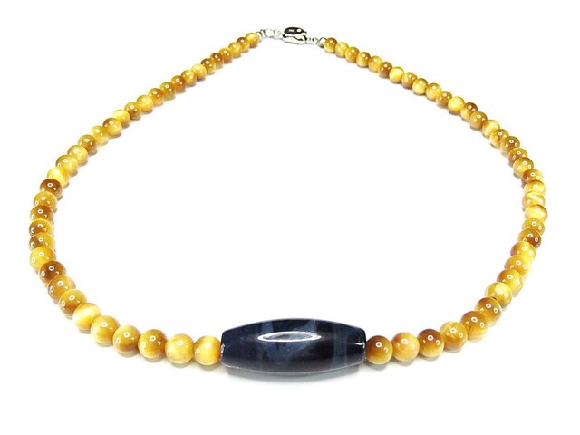 上質縞模様シラー効果ブルータイガー...