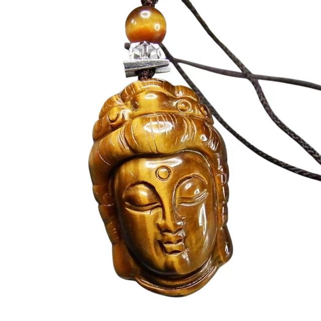 色合い極上タイガーアイ天然石観音菩...