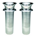 ステンレス お墓用花立 1対2本セット 筒径:74mm(特大) 中入れ式ツバ付