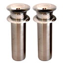 お墓用 花立 ステンレス製 1対2本セット 筒径:44mm(L) 花模様入り 中入れ式ツバ付