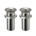 ステンレス お墓用花立 1対2本セット 筒径:58mm(小) 八角リングタイプ 中入れ式ツバ付