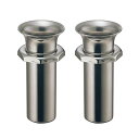 ステンレス お墓用花立 1対2本セット 筒径:58mm(大) 八角リングタイプ 中入れ式ツバ付