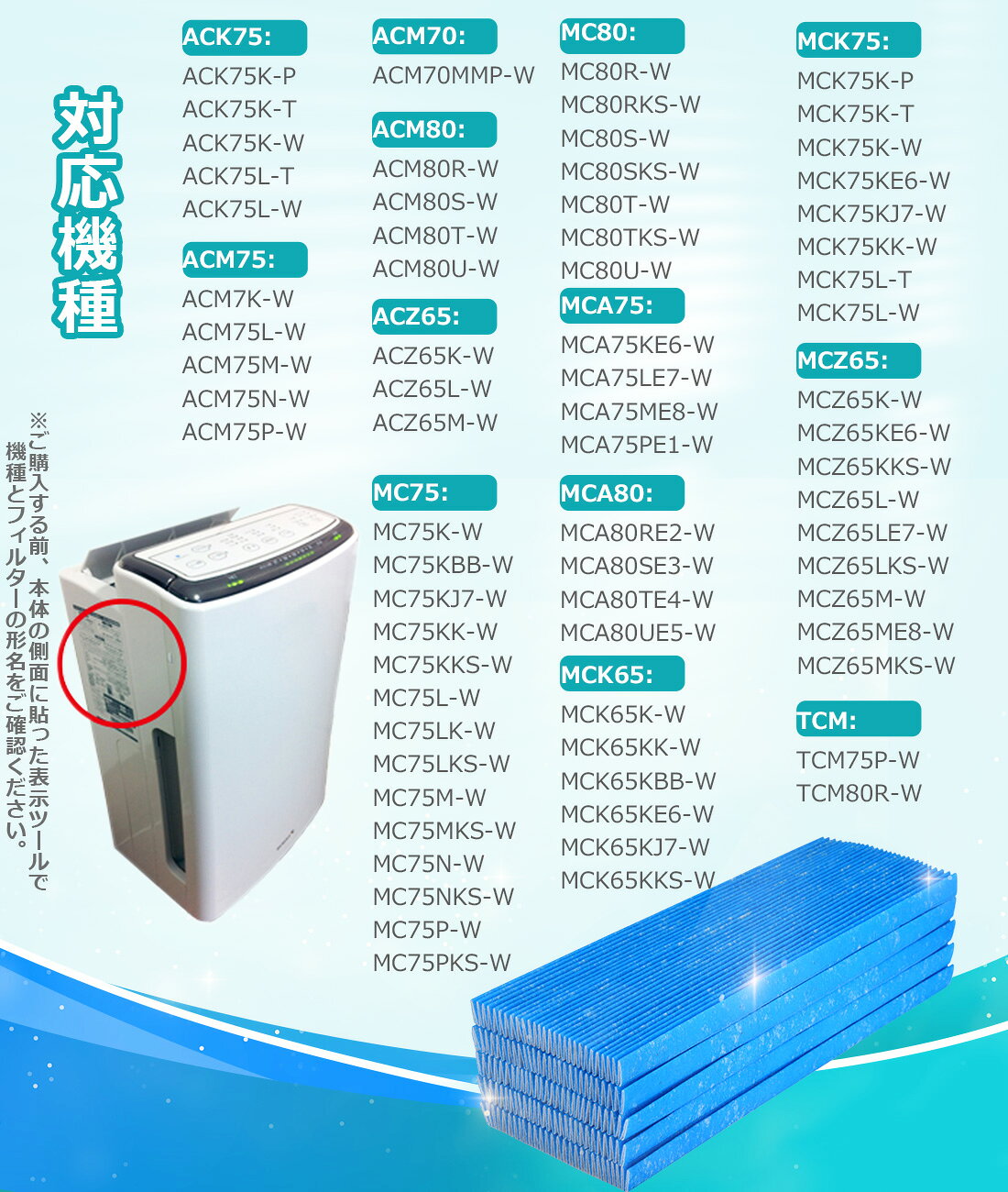 クリーンピュア専門店の送料無料 ダイキン 空気清浄機交換用フィルター プリーツフィルター KAC017A4/KAC006A4の後継品にご対応 集じん・抗菌・脱臭・花粉対策 互換品 5枚入り｜アングル2