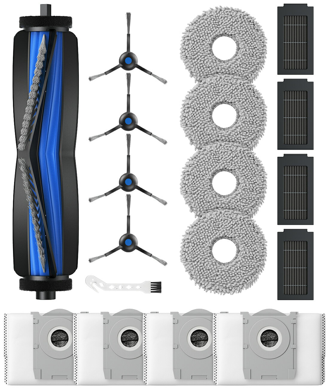 Rakuten - 送料無料 エコバックス 消耗品 ECOVACS DEEBOT T50 Omni / T50 Pro Omni に対応 交換用 紙パック フィルター ブラシ モップ ロボット掃除機 交換パーツキット DEEBOT ロボット掃除機 消耗品セット 交換用アクセサリ 互換品 18点入り