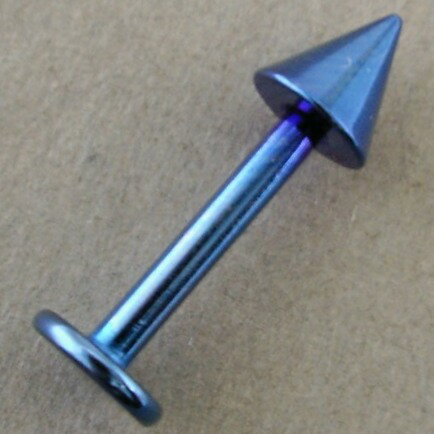 ボディピアス　スパイクラブレット　ブルー14G15mm(メール便送料無料)
