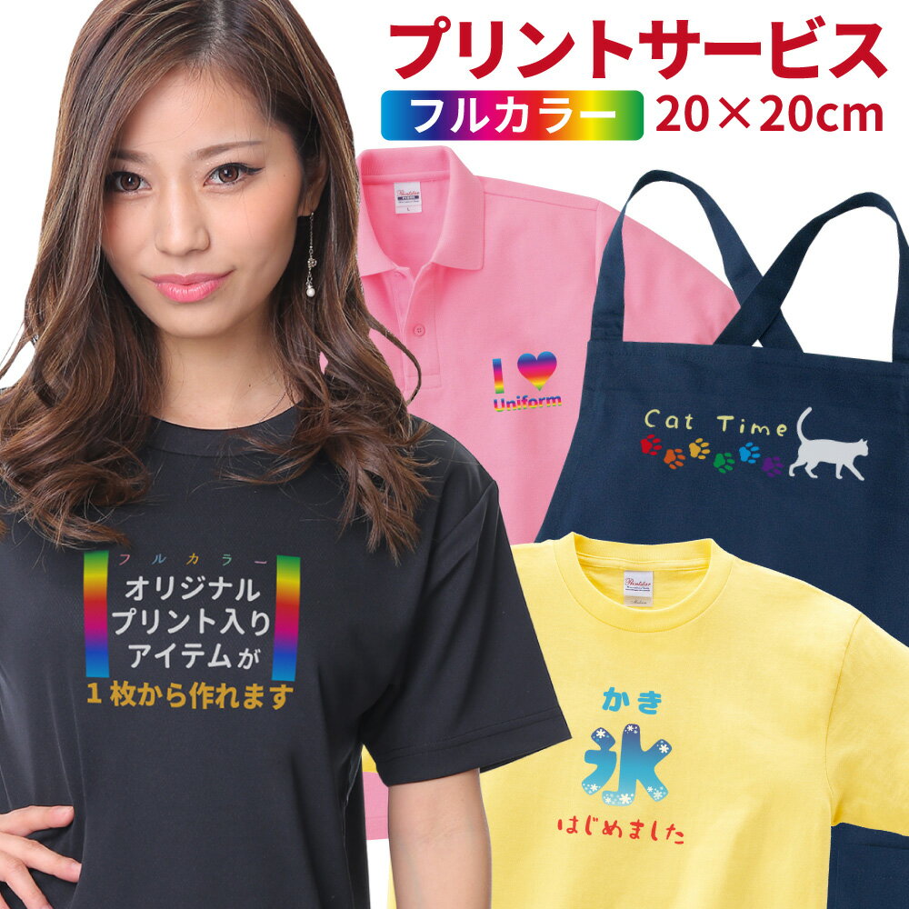 【プリント加工】【20cm×20cm】2色以上 転写プリント 文化祭 学園祭 体育祭 部活 オリジナルエプロン ..