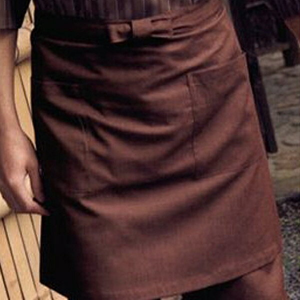 Servo サーヴォ 男女兼用 前掛 ショートエプロン スミクロ ブラウン 居酒屋 和食店 和菓子屋 食堂 ユニ..