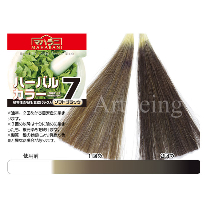 【レビューで10％off】マハラニマハラニ　ハーバルカラー7（ソフトブラック） 100g【ヘナ ノンケミカル】≪3袋まで日本国内メール便対応≫ 2