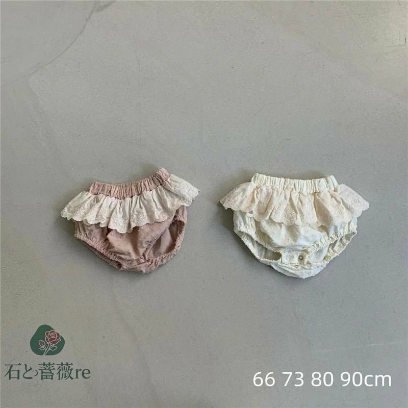 送料無料 ベビー ブルマパンツ おむつカバー ショートパンツ レース スナップボタン かぼちゃパンツ オ..