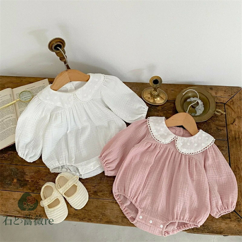 ロンパース長袖秋春女の子女児カバー...