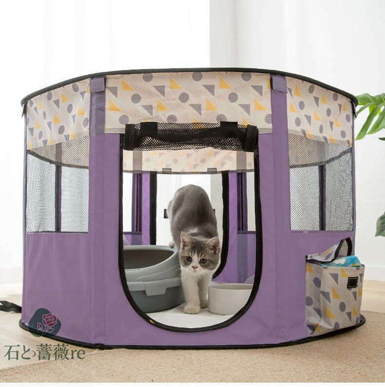送料無料 ゲージ ペットサークル ケージ ペットサークル 折りたたみ ゲージ 犬 猫ケージ いぬ ネコメッシュサークル 折り畳み ペットケージ 屋外 アウトドア 防災 避難 小型犬用 中型犬用 屋内 室内 小動物用ケージ M（90*90*55cm）楽天海外通販
