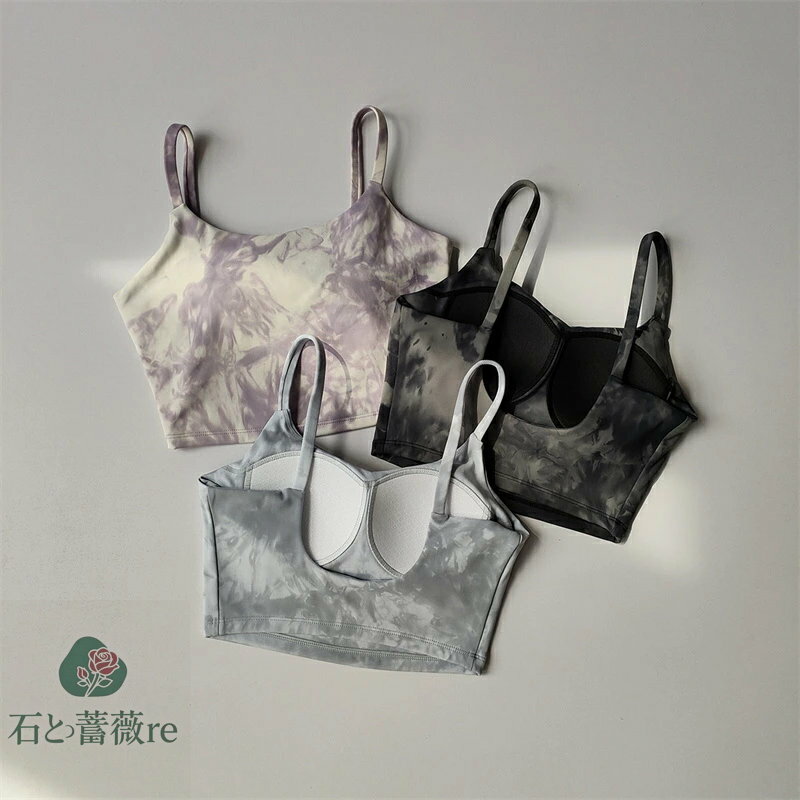 送料無料 ヨガウェア スポーツウェア ブラ 一体型 ベスト トップス レディース フィットネスウェア 袖なし タイト ショート タンクトップ 胸パッド付き ラン...