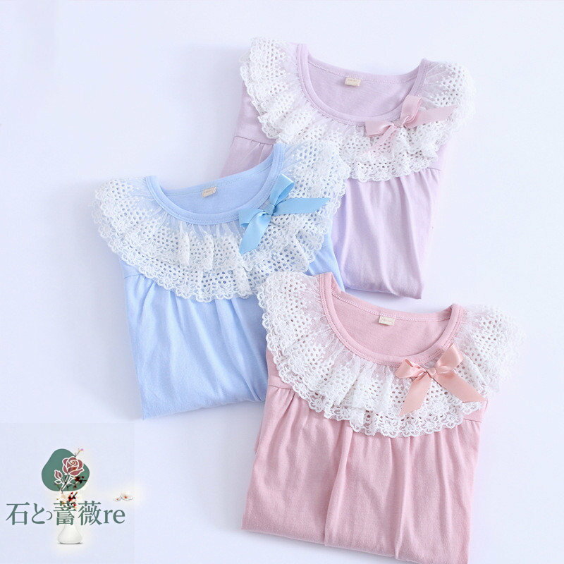 送料無料 パジャマ キッズ ルームウェア キッズ レディース 親子お揃い 長袖 女の子 パジャマ ワンピース ルームワンピース 子供服 部屋着 寝間着 寝巻き 姫系 かわいい 春 夏 秋 冬 ネグリジェ ジュニア コットン 110 120 130 140 150 160 楽天海外通販
