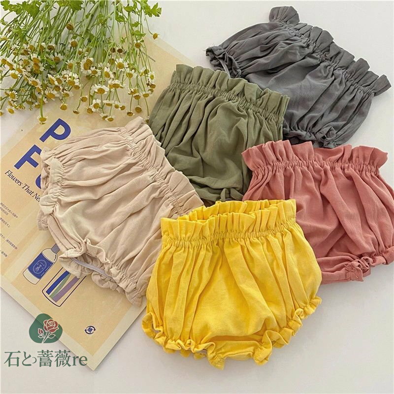 送料無料 ベビー ブルマパンツ おむつカバー ショートパンツ かぼちゃパンツ オーバーパンツ 布帛 べビ..
