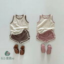【送料無料】ベビー服 女の子 男の子 上下セット キッズ 子供服 タンクトップ ショートパンツ 新生児 おしゃれ 可愛い ルームウェア セットアップ 部屋着 セ...