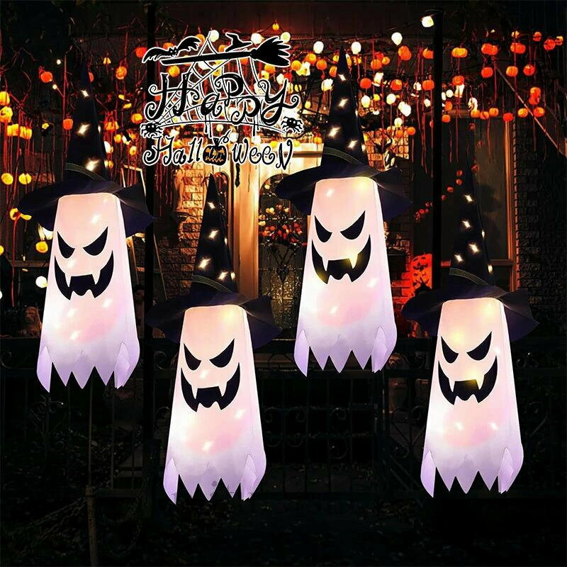ハロウィン飾り 屋外 ハロウィン飾り付け LEDライト イルミネーション 飾り ゴースト 吊り下げ LEDストリングライト 幽霊 かぼちゃ 吊り飾り オーナメント ハロウィーン 電池式 玄関 屋外 ライト 雰囲気造り パーティー 学園祭 5個セット おばけ