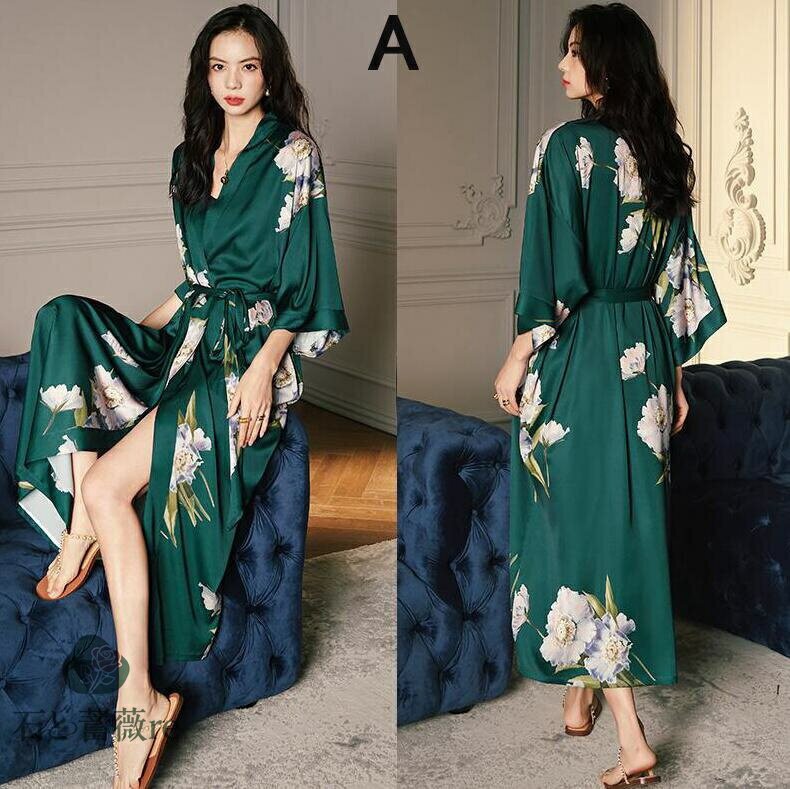 バスローブ　レディースナイトドレス　10タイプ　花柄ルームウェア　ホテル 美容室 女性長袖バスローブ..