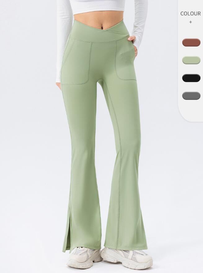 レディースガウチョパンツ ストレッチ性よい 欧米風 ワイドパンツ スリットガウチョパンツ ロング丈 ヨガ ラテン社交ダンス衣装 カジュアル フィットネス ランニング トレーニング