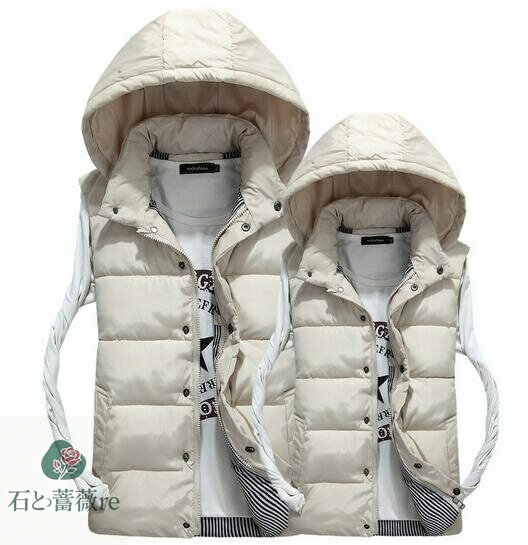 ダウンベスト メンズ 暖かいベスト カップルベスト ストライプ柄裏地　中綿いりベスト 大きいサイズ ダウンベスト ミリタリージャケット　アウター