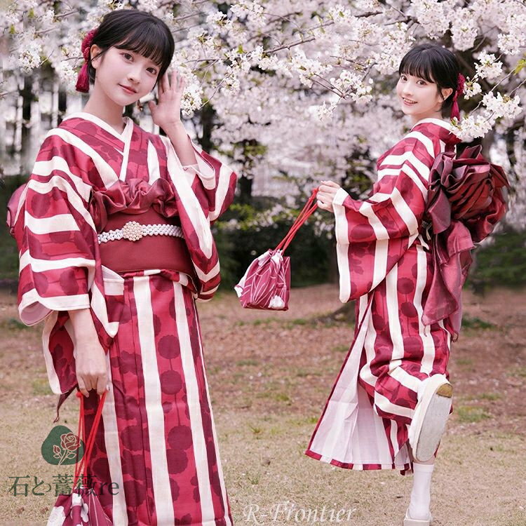 浴衣 高校生 可愛い 中学生 浴衣 大人 レディース 160 浴衣 セット 女性 和装 洗える むらさき 花柄 桜..